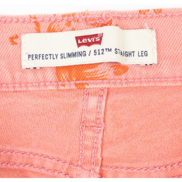 Levi's 512 Jeans Women's 29x30 Perfectly Slimming Pink Floral Print Straight Leg - Picture 2 of 14